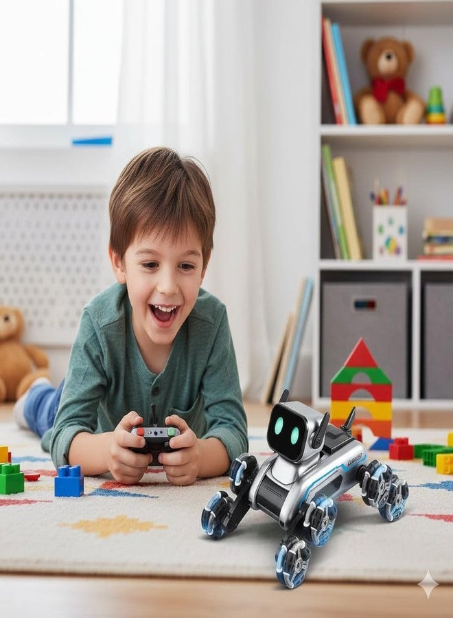 Onecado Remote Control Car for Kids & Adults 8WD Gesture Sensor RC Stunt Car with Lights, Music & Robot Dog Design 360° Rotating Drift RC Vehicle Toy Birthday Gift for Boys & Girls - Black - Image 2